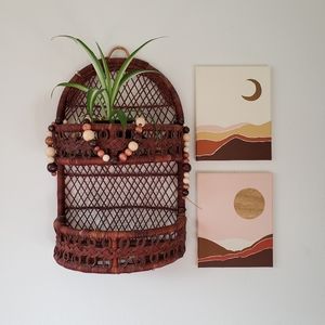 Midcentury modern style paintings on canvas